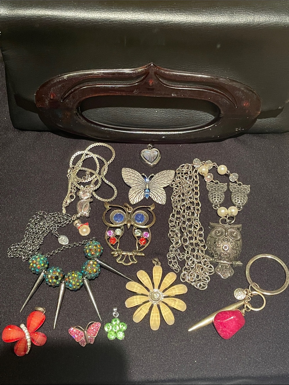 Assorted Women's Mostly Vintage Jewelry Set withVintage Purse- Brand Unspecified